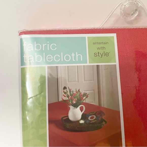 Benson Mills Fabric Tablecloth Red 60”x 84” - Picture 2 of 14